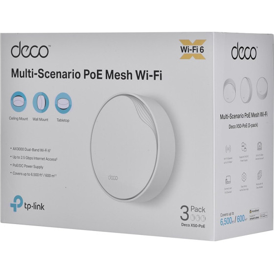 TP-LINK AX3000 Whole Home Mesh WiFi 6 System with PoE - (Deco X50-PoE(3-pack))