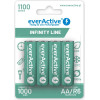 EVERACTIVE Rechargeable Batteries Ni-Mh R6 Aa 1100 Mah Infinity Line - 4 Pieces - (EVHRL6-1100)