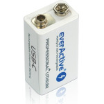 EVERACTIVE Rechargeable Battery 6F22/9V Li-Ion 550 Mah With Usb Type C - (EVHR22-550C)