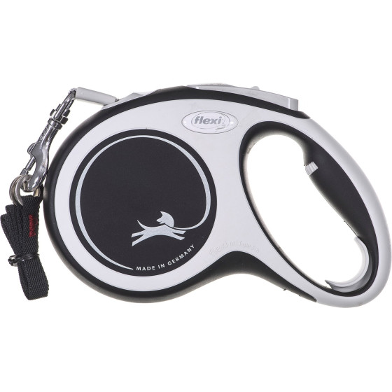 flexi New Comfort M Tape 5 m Black Dog Retractable lead