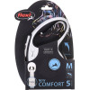 flexi New Comfort M Tape 5 m Black Dog Retractable lead
