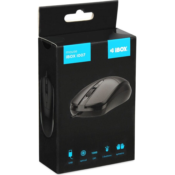 IBOX i007 Wired Optical mouse, Black - (IMOF007)