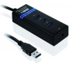 IBOX Interface Hub 5000 Mbit/s Black - (IUH3FB)