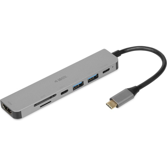 IBOX Interface Hub Usb Type-C 5000 Mbit/s Silver - (IUH3SL4K)