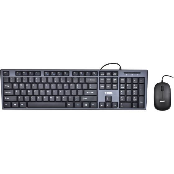 IBOX Keyboard Mouse Included Home Usb Qwerty Uk English Black - (IKMS606)