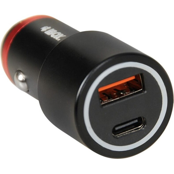 IBOX Mobile Device Charger Smartphone, Smartwatch, Tablet Black Cigar Lighter Fast Charging Auto - (ICC20)