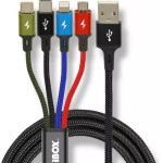 IBOX Universal 4 In 1 Charging Cable I-Box Usb IKUM4W1 - (IKUM4W1CLR)
