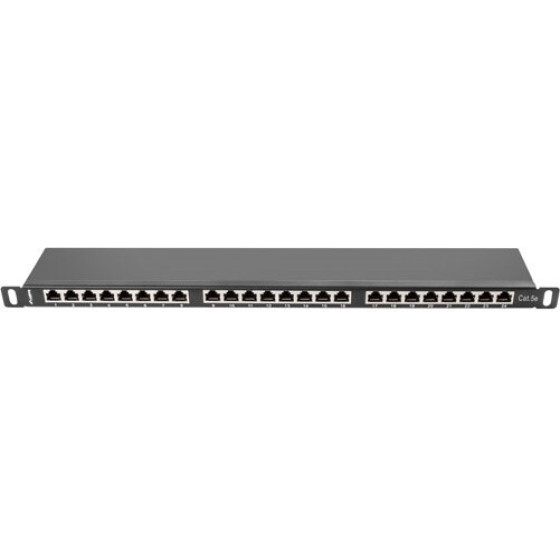Lanberg Patch Panel 24 Port 0.5U CAT.5E Ftp Black - (PPS5-0024-B)