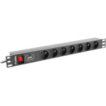 Lanberg Pdu Rack Power Strip (1U,10A,7X 230V,2M) - (PDU-07E-0200-IEC-BK)