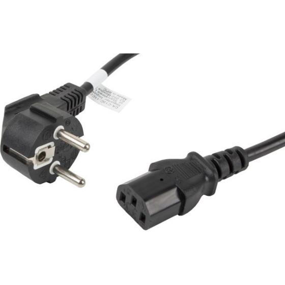 Lanberg Power Cable Black 1.8 m C13 Coupler CEE7/7 - (CA-C13C-11CC-0018-BK)