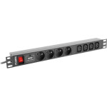 Lanberg Power Distribution Unit (PDU) 4 Ac outlet(s) 1U Black - (PDU-04E04I-0200-BK)