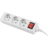 Lanberg Power Strip 3M WHITE, 3X 230V PL, With Switch - (PS1-03E-0300-W)