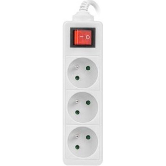 Lanberg Power Strip 3M WHITE, 3X 230V PL, With Switch - (PS1-03E-0300-W)