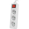 Lanberg Power Strip 3M WHITE, 3X 230V PL, With Switch - (PS1-03E-0300-W)