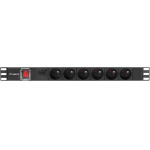 Lanberg Power Strip Pdu Rack 19'' (1U, 16A, 6X 230V PL, 2m) - (PDU-06E-0200-BK)