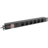 Lanberg Power Strip Pdu Rack 19'' (1U, 16A, 6X 230V PL, 2m) - (PDU-06E-0200-BK)