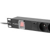 Lanberg Power Strip Pdu Rack 19'' (1U, 16A, 6X 230V PL, 2m) - (PDU-06E-0200-BK)