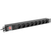 Lanberg Power Strip Pdu Rack 19'' (1U, 16A, 8X 230V PL, 2m) - (PDU-08E-0200-BK)