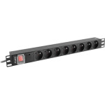 Lanberg Power Strip Pdu Rack 19'' (1U, 16A, 8X 230V PL, 2m) - (PDU-08E-0200-BK)