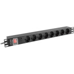 Lanberg Power Strip Pdu Rack 19'' (1U, 16A, 8X Shuko, 2m) - (PDU-08F-0200-BK)