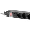 Lanberg Power Strip Pdu Rack 19'' (1U, 16A, 8X Shuko, 2m) - (PDU-08F-0200-BK)