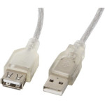 Lanberg Usb Cable 1.8 m Usb 2.0 Usb A Transparent - (CA-USBE-12CC-0018-TR)