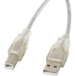 Lanberg Usb Cable Usb 2.0 3 m Usb B Transparent - (CA-USBA-12CC-0030-TR)