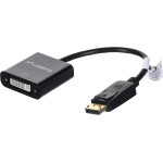 Lanberg Video Cable Adapter 0.1 m Displayport DVI-D Black - (AD-0007-BK)