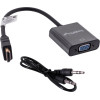 Lanberg Video Cable Adapter 0.2 m Vga (D-Sub) Hdmi Type A (Standard) Black - (AD-0017-BK)