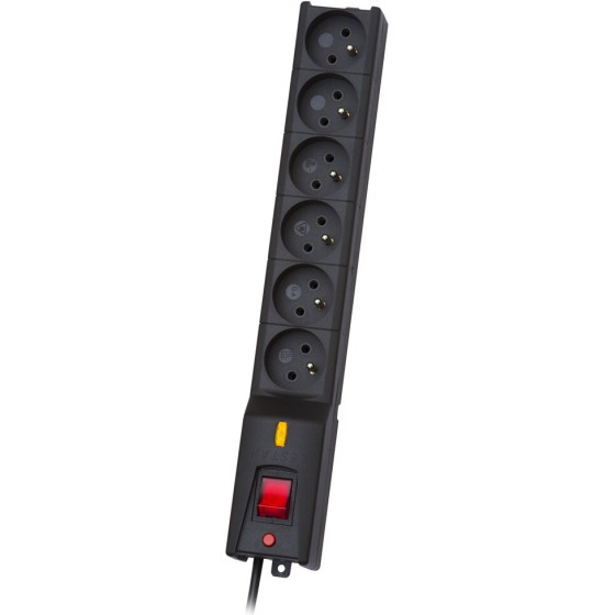 Lestar Lx 610 G-A, Surge protector, 1.5m, Black 6 Ac outlet(s) 230 V - (Lx 610 G-A K.:Cz 1,5M)