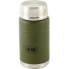 M-Tac Food Thermos With Foldable Stainless Steel spoon, 750 ml, Olive Green - (UN-R02-750A)