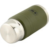 M-Tac Food Thermos With Foldable Stainless Steel spoon, 750 ml, Olive Green - (UN-R02-750A)