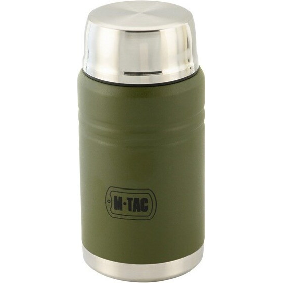 M-Tac Food Thermos With Foldable Stainless Steel spoon, 750 ml, Olive Green - (UN-R02-750A)