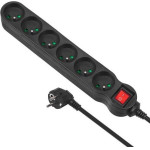 Maclean Power Extension 1.5 m 6 Ac outlet(s) Indoor Black - (MCE225)
