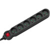 Maclean Power Extension 1.5 m 6 Ac outlet(s) Indoor Black - (MCE225)