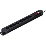 Maclean Power Extension 1.5 m 8 Ac outlet(s) Indoor Black - (MCE11)
