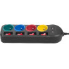 Maclean Power strip, 4-Socket Extension Cable + 2xUSB, With switches, 250VAC/10A, 2.1A 5V, 1.5m, black, MCE229 B - (MCE229B)