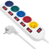 Maclean Power strip, 5 Socket Extension cable, With switches, 250VAC/10A, 1.5m, - (MCE204 M/W)
