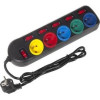 Maclean Power Extension 1.5 m 5 Ac outlet(s) Indoor Black, Multicolour - (MCE204M)