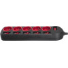 Maclean Power Extension 1.5 m 5 Ac outlet(s) Indoor Black, Red - (MCE204)