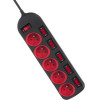 Maclean Power Extension 1.5 m 5 Ac outlet(s) Indoor Black, Red - (MCE204)