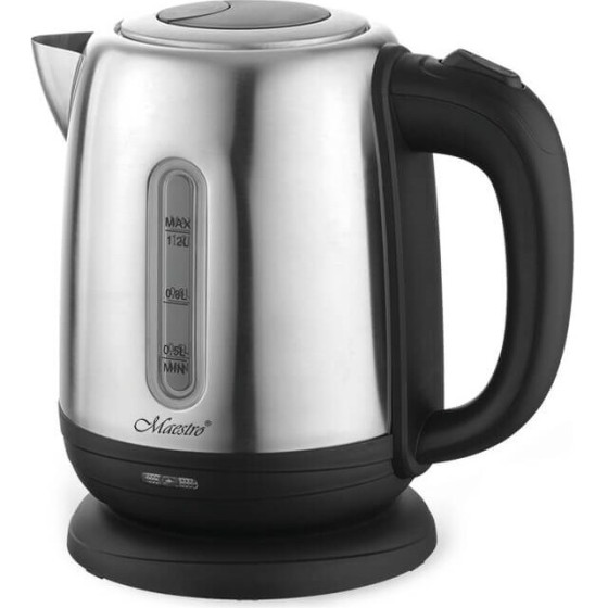 MAESTRO Electric Kettle 1.2 L 1630 W Steel, Black - (MR-027)