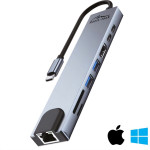 Media Tech MEDIA-Tech Usb Hub 8 In 1 Giga Lan Hub - (MT5046)