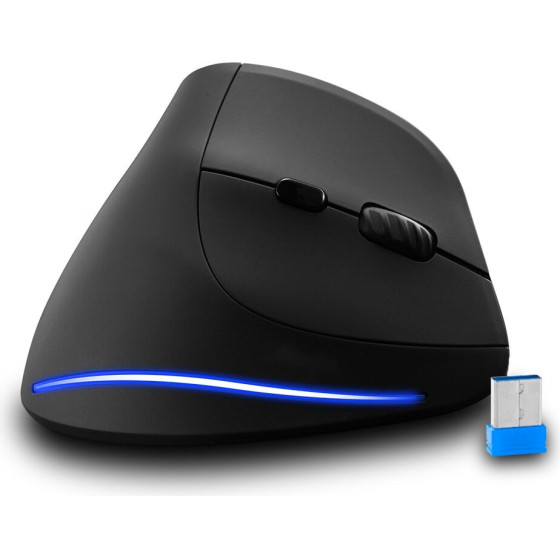 Media Tech MEDIA-Tech Vertic Rf Wireless Vertical Mouse Rf 2400 Dpi Black - (MT1123)