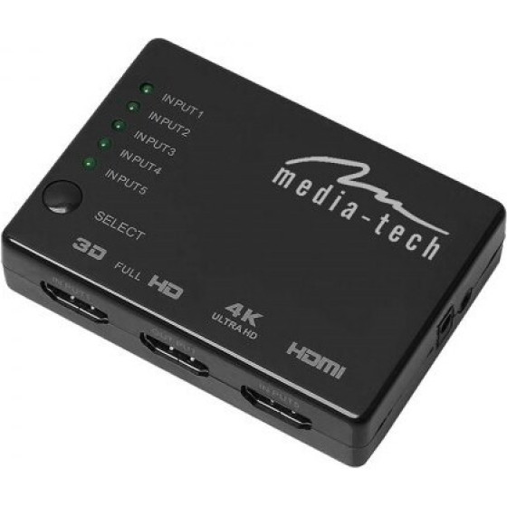 Media Tech Switch 5xHdmi Switch 4K - (MT5207)