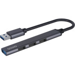 SAVIO Hub USB-A - 3 x USB-A 2.0, 1 x USB-A 3.1 Gen 1, 4 In 1, 5 Gbps - (AK-70)