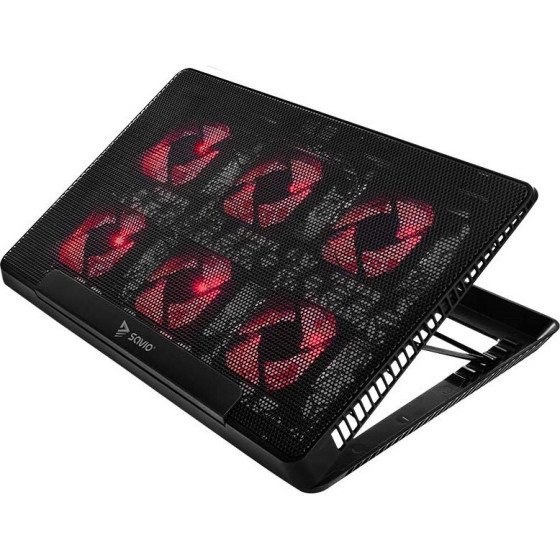 SAVIO Laptop Cooling pad, 6 Backlit fans, 2000 RPM, - (COS-01)