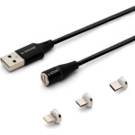 SAVIO Usb Cable 2 m Usb 2.0 Usb C Micro Usb A/Lightning Black - (CL-155)