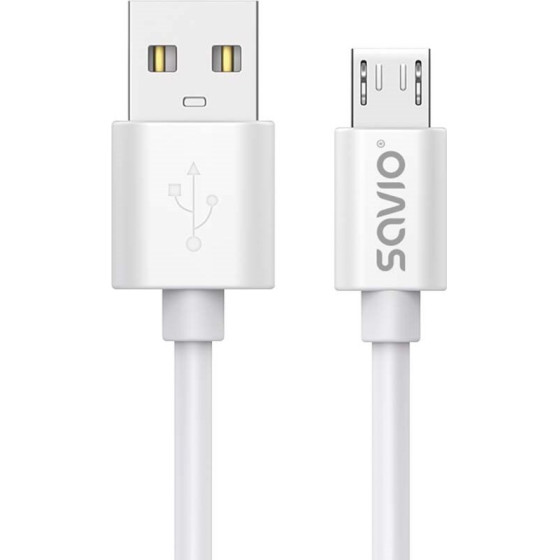 SAVIO Usb Cable 3 m Usb 2.0, Usb A - Micro Usb White - (CL-167)