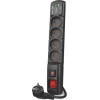 Acar F4 USB A+C surge protection cable (fast charger) 5m ; black - (W2441)